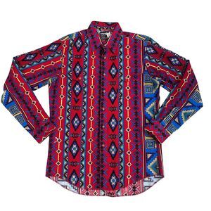 VTG Wrangler Western Shirt Cowboy Cut Long Tails Men’s 16-36 Southwestern Aztec